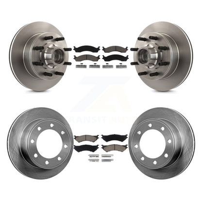 Brake Rotor Ceramic Pad Front Rear Kit For Ford E-350 Super Duty Econoline E-250