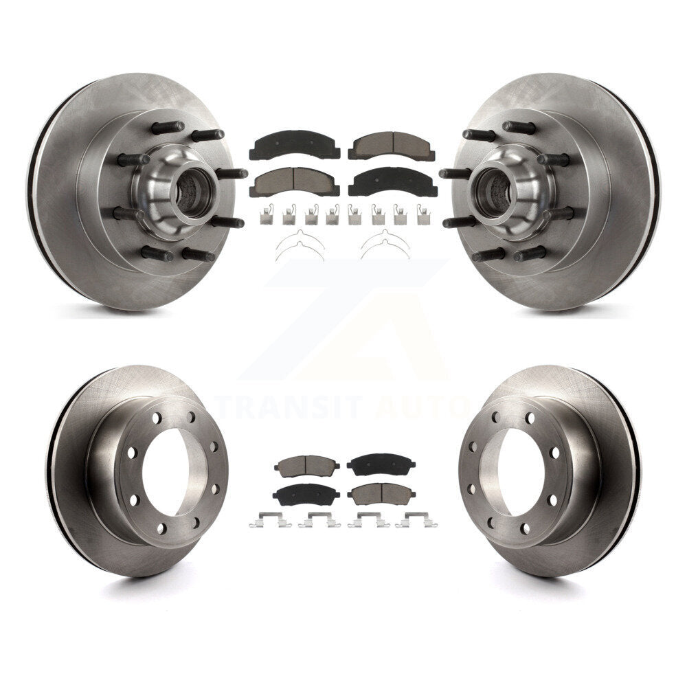 Brake Rotor Ceramic Pad Front Rear Kit For Ford F-350 Super Duty F-250 Excursion