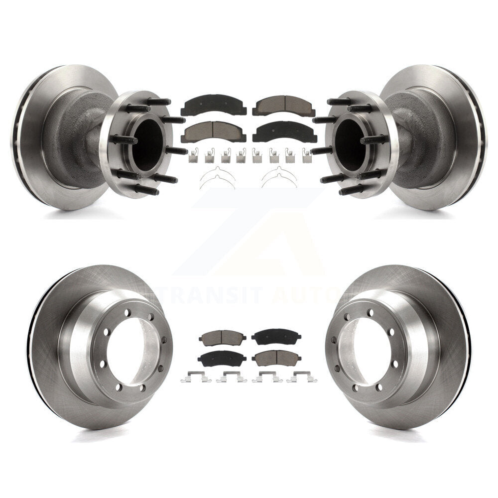 Disc Brake Rotors And Ceramic Pads Front Rear Kit For Ford F-350 Super Duty