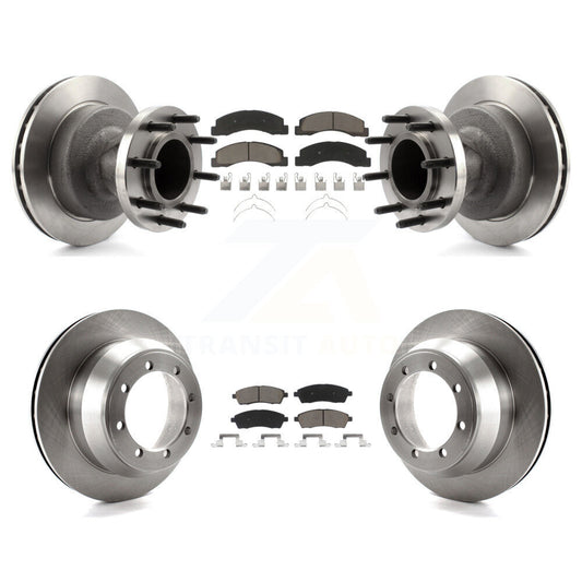 Disc Brake Rotors And Ceramic Pads Front Rear Kit For Ford F-350 Super Duty