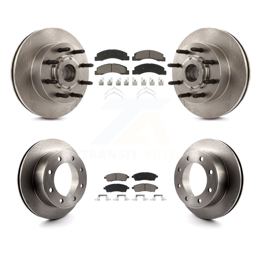 Disc Brake Rotors And Ceramic Pads Front Rear Kit For 2005 Ford Excursion RWD