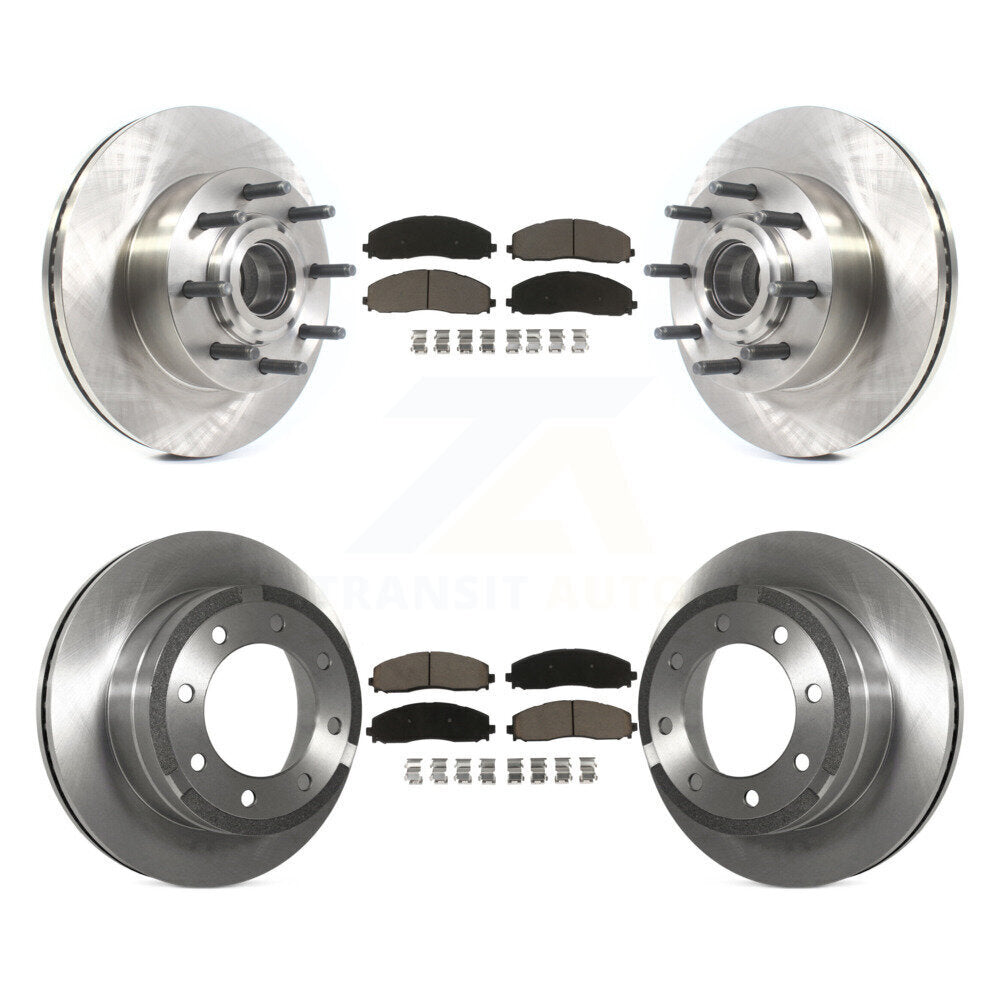 Disc Brake Rotors And Ceramic Pad Front Rear Kit For Ford F-350 Super Duty F-250