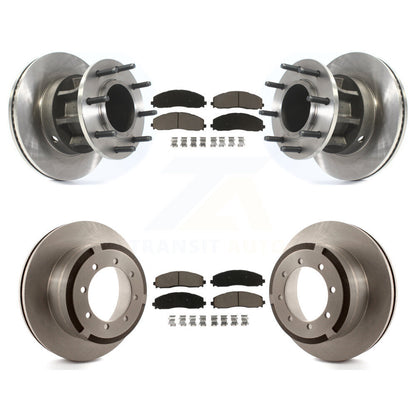 Disc Brake Rotors And Ceramic Pad Front Rear Kit For Ford F-350 Super Duty F-250