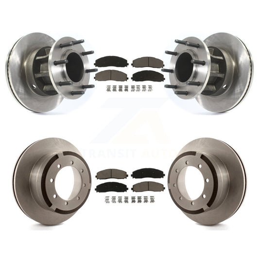 Disc Brake Rotors And Ceramic Pad Front Rear Kit For Ford F-350 Super Duty F-250