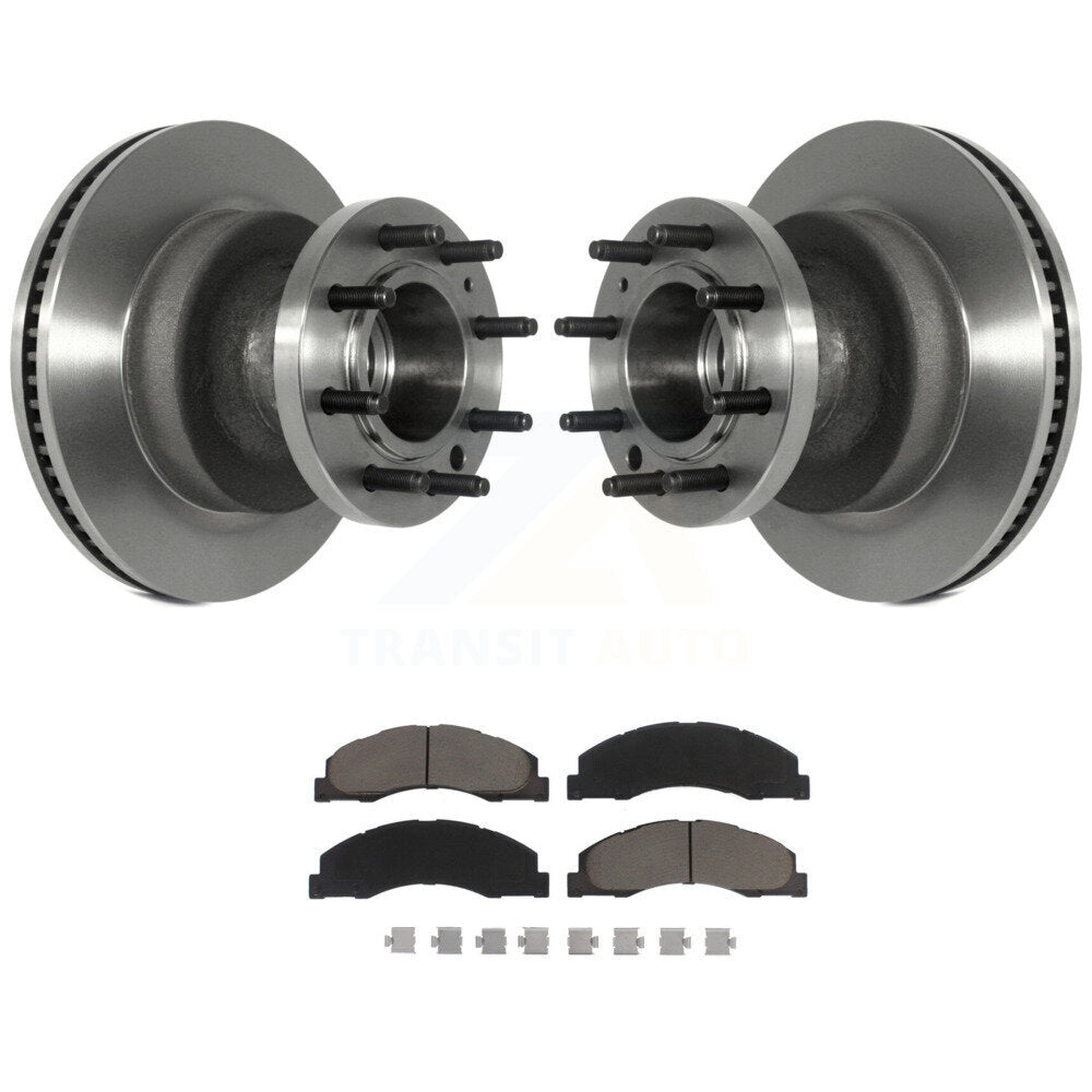 Disc Brake Rotor Ceramic Pad Front Kit For Ford E-350 Super Duty E-450 Econoline