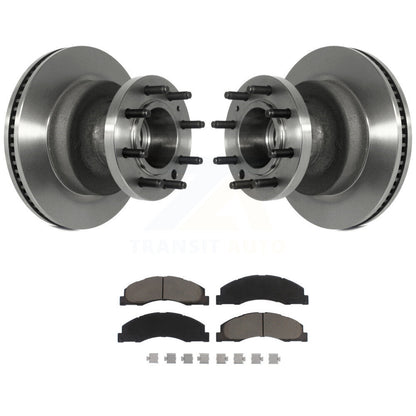 Disc Brake Rotor Ceramic Pad Front Kit For Ford E-350 Super Duty E-450 Econoline
