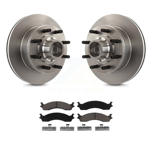 Brake Rotor Hub Ceramic Pad Front Kit For Ford F-250 F-350 E-350 Econoline Super