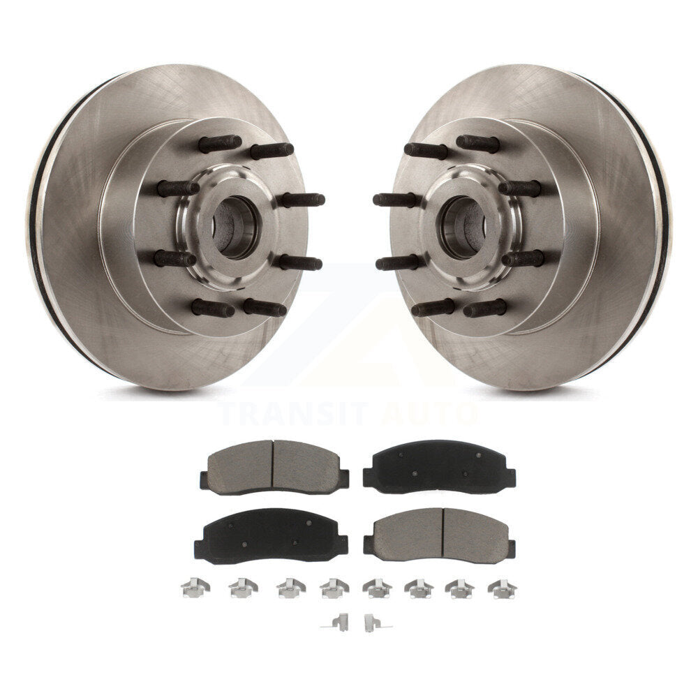 Brake Rotors Ceramic Pad Front Kit For 2005-2007 Ford F-350 Super Duty F-250 RWD