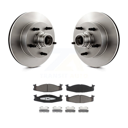 Disc Brake Rotor Hub & Ceramic Pad Front Kit For Ford E-150 Econoline Club Wagon