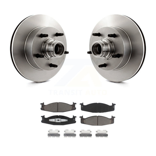 Disc Brake Rotor Hub & Ceramic Pad Front Kit For Ford E-150 Econoline Club Wagon
