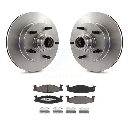 Disc Brake Rotors Hub And Ceramic Pads Front Kit For Ford F-150 E-150 Econoline