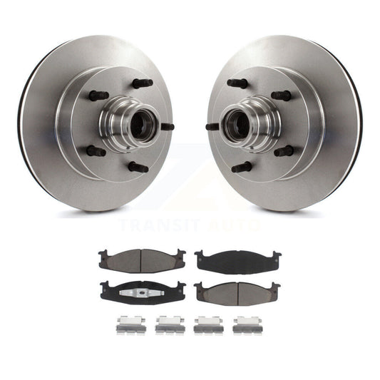 Disc Brake Rotors Hub And Ceramic Pads Front Kit For Ford F-150 E-150 Econoline