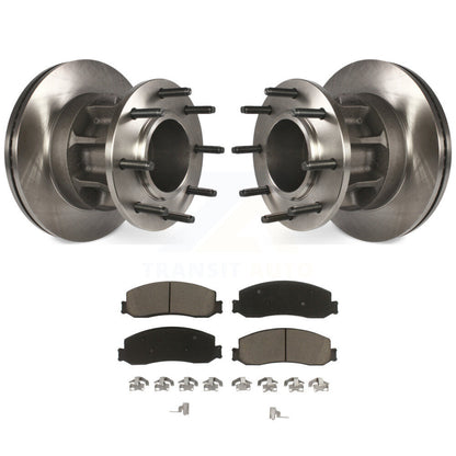 Disc Brake Rotor Hub & Ceramic Pad Front Kit For Ford F-250 Super Duty F-350 RWD