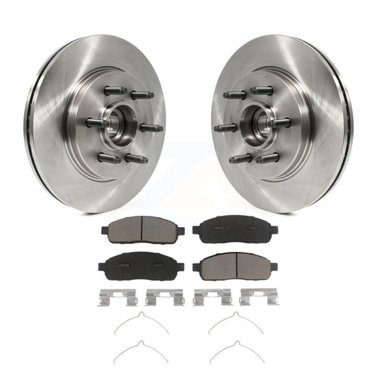 Disc Brake Rotors Hub & Ceramic Pad Front Kit For Ford F-150 Lincoln Mark LT RWD