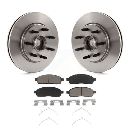 Disc Brake Rotors Hub & Ceramic Pad Front Kit For Ford F-150 Lincoln Mark LT RWD