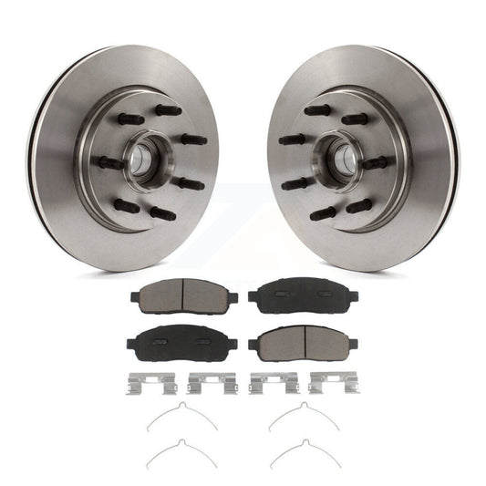 Disc Brake Rotors Hub & Ceramic Pad Front Kit For Ford F-150 Lincoln Mark LT RWD