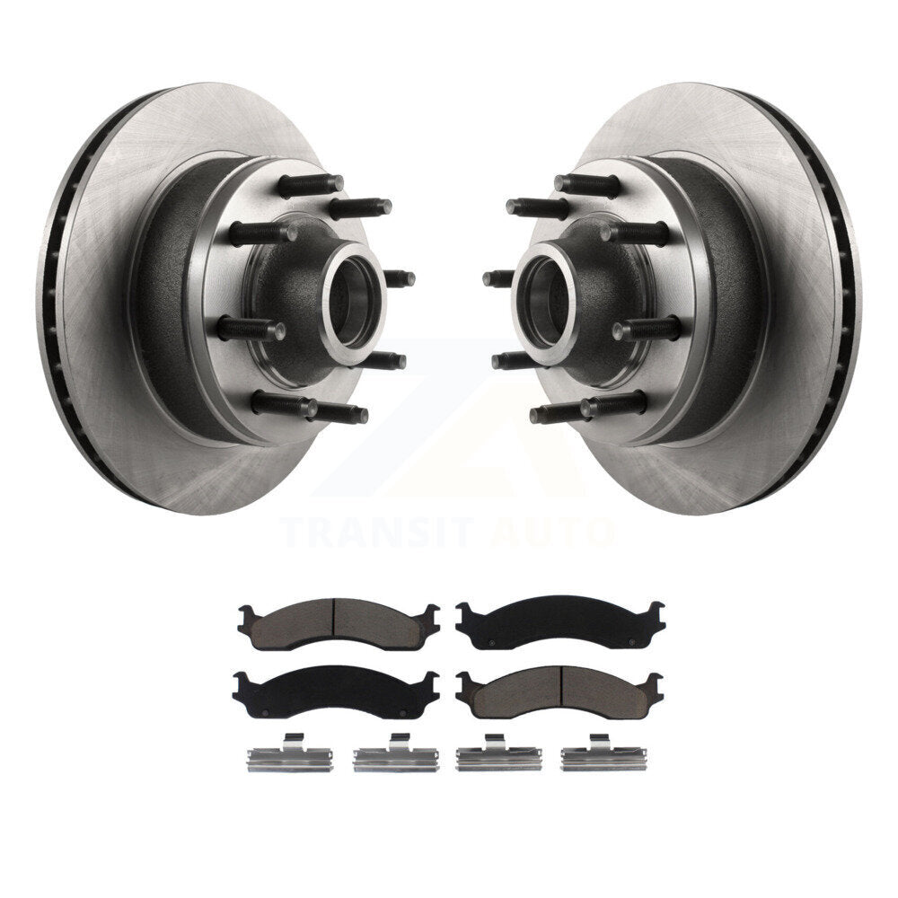 Brake Rotor Ceramic Pad Front Kit For Ford E-350 Super Duty E-250 Econoline Club