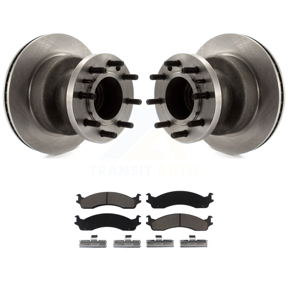Brake Rotor Ceramic Pad Front Kit For Ford E-350 Super Duty Econoline Club Wagon