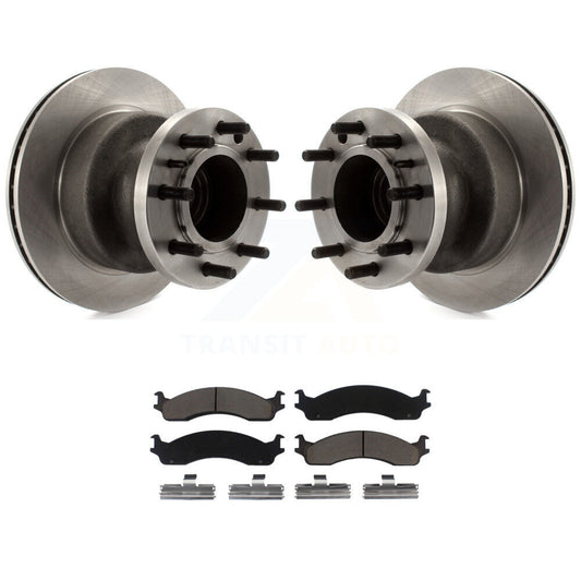 Brake Rotor Ceramic Pad Front Kit For Ford E-350 Super Duty Econoline Club Wagon