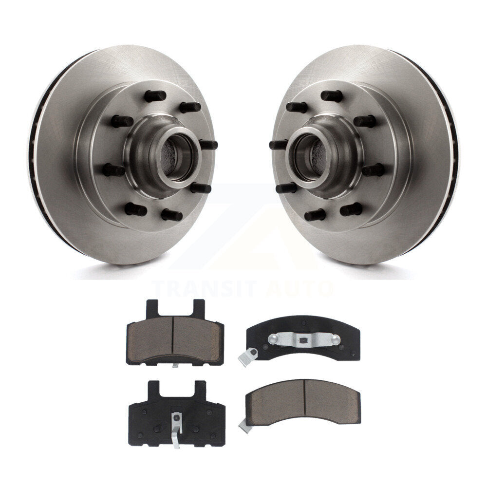 Brake Rotor Hub Ceramic Pad Front Kit For Chevrolet GMC C2500 Express 3500 Tahoe