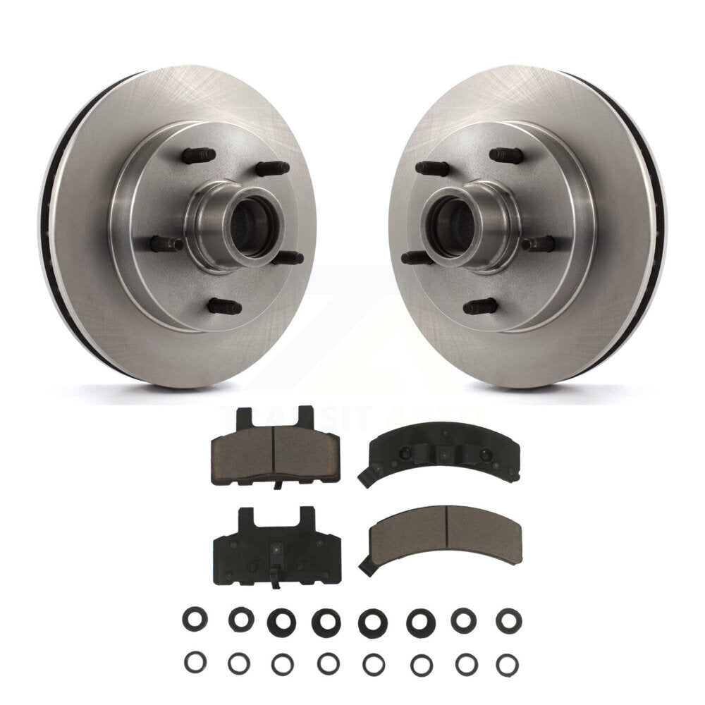 Disc Brake Rotors Hub And Ceramic Pad Front Kit For 1994-1999 Dodge Ram 1500 RWD