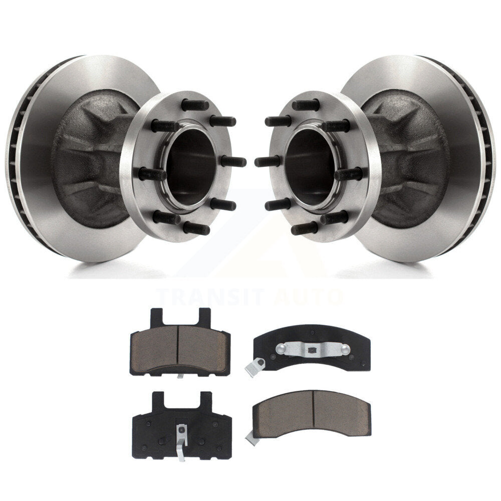 Brake Rotors & Ceramic Pad Front Kit For Chevrolet Express 3500 GMC C3500 Savana