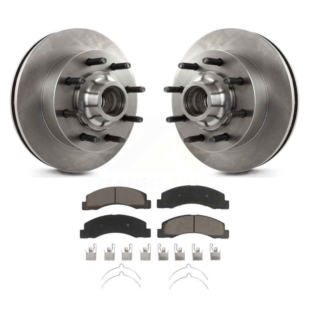 Disc Brake Rotor Ceramic Pad Front Kit For Ford F-350 Super Duty F-250 Excursion