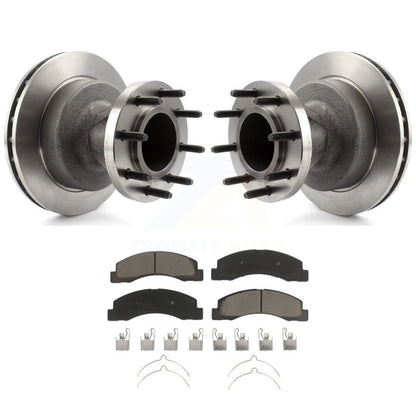 Disc Brake Rotors Hub Assembly & Ceramic Pad Front Kit For Ford F-350 Super Duty