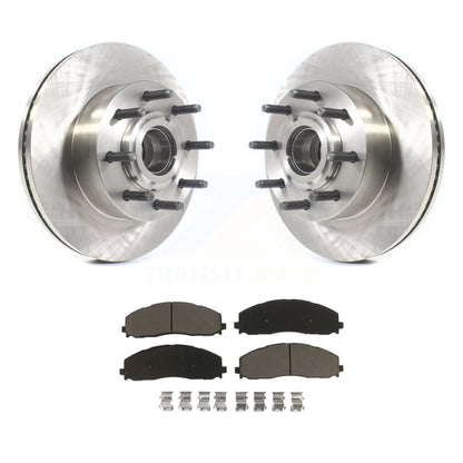 Disc Brake Rotors Hub And Ceramic Pads Front Kit For Ford F-350 Super Duty F-250