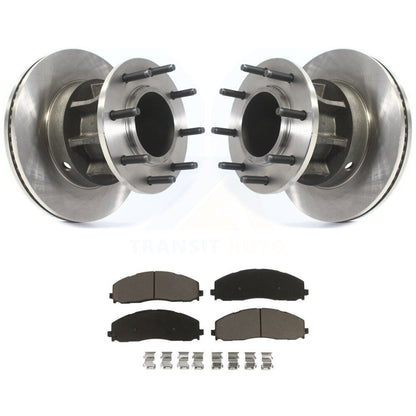 Disc Brake Rotor Hub & Ceramic Pad Front Kit For Ford F-350 Super Duty F-250 RWD