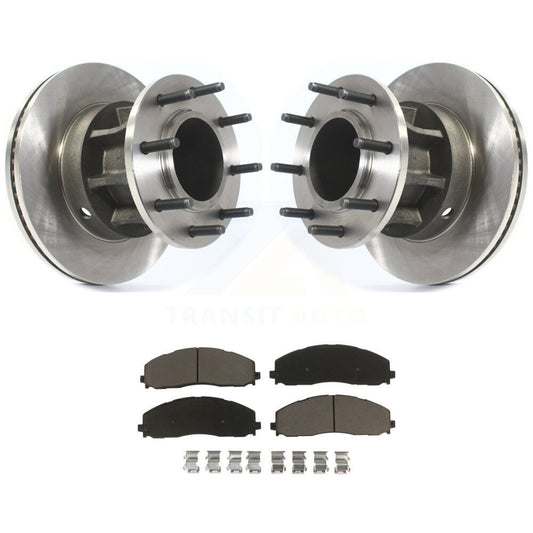 Disc Brake Rotor Hub & Ceramic Pad Front Kit For Ford F-350 Super Duty F-250 RWD