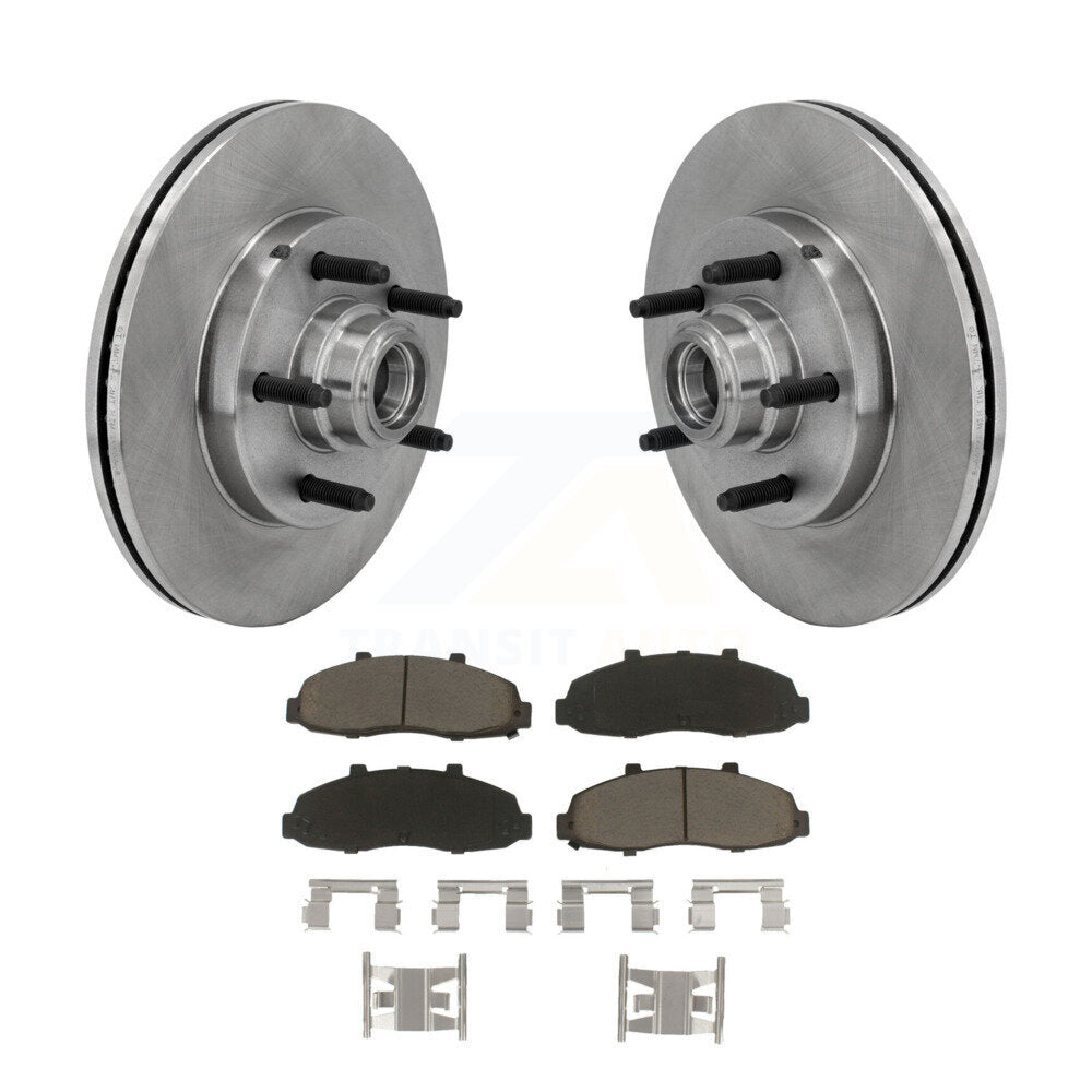 Disc Brake Rotors Hub And Ceramic Pads Front Kit For 2002-2003 Lincoln Blackwood