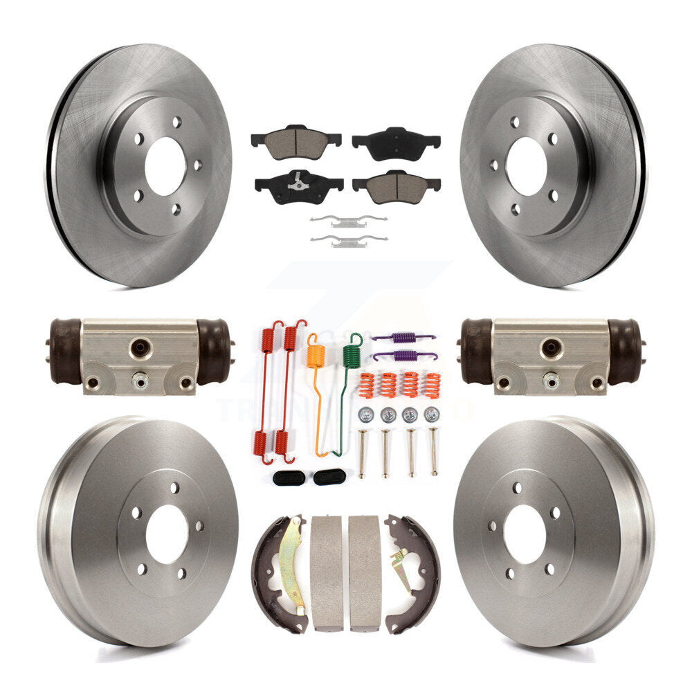 Disc Brake Rotor Ceramic Pad & Drum Front Rear Kit (9Pc) For Ford Escape Mercury