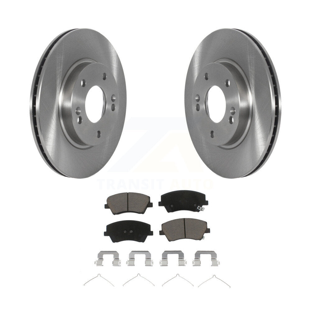Disc Brake Rotors And Ceramic Pad Front Kit For 2017-2022 Hyundai Ioniq Kia Niro