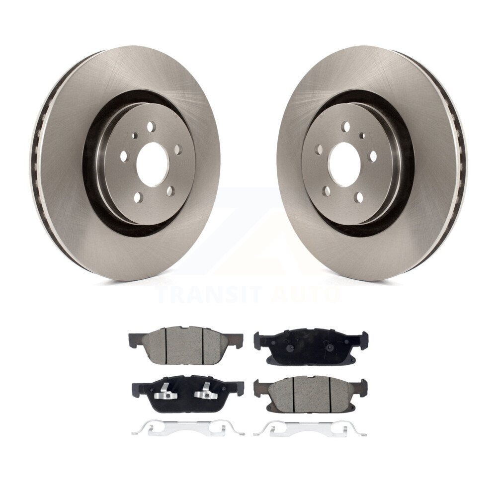 Brake Rotor & Ceramic Pad Front Kit For Lincoln Nautilus With Vented Rear Rotors