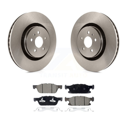 Brake Rotor & Ceramic Pad Front Kit For Lincoln Nautilus With Vented Rear Rotors