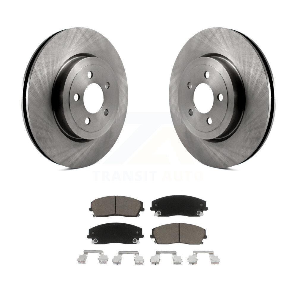 Disc Brake Rotor Ceramic Pad Front Kit For 2015-2018 Dodge Charger RWD with 3.6L