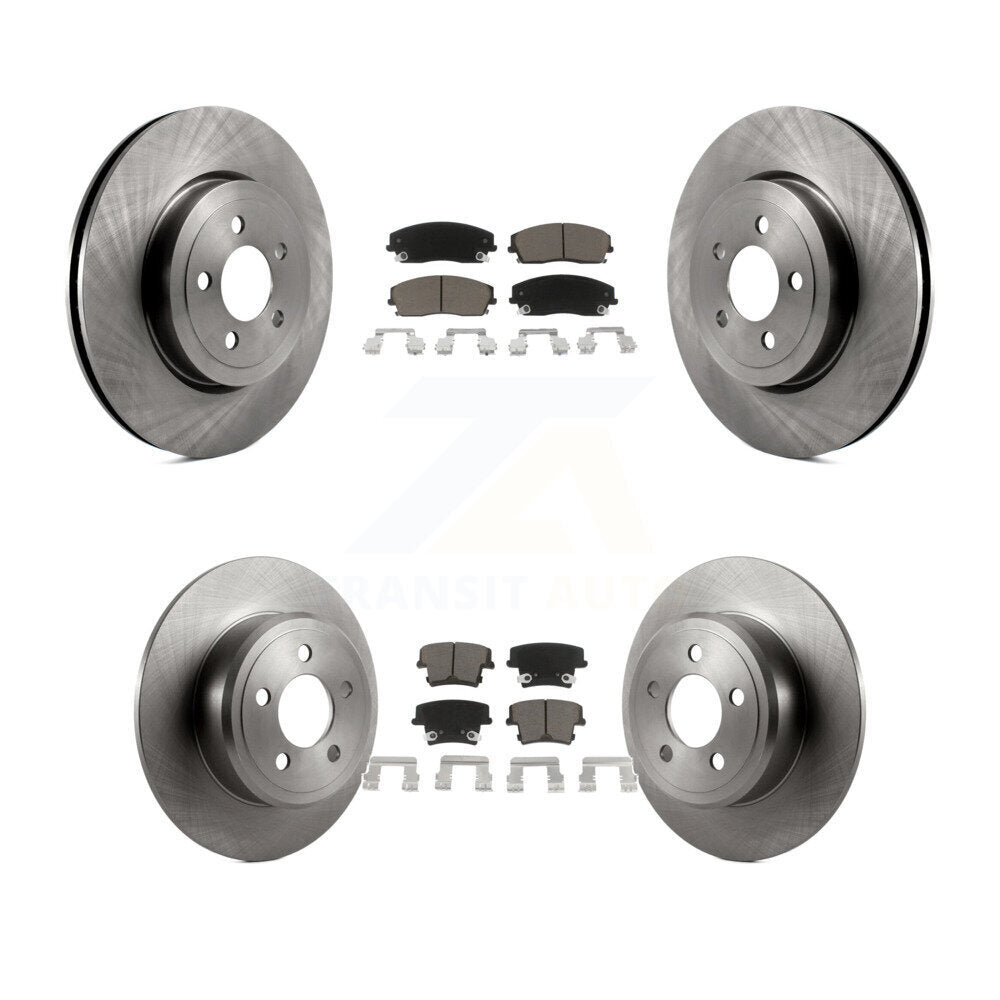 Brake Rotor Ceramic Pad Front Rear Kit For 2015-2018 Dodge Charger RWD with 3.6L