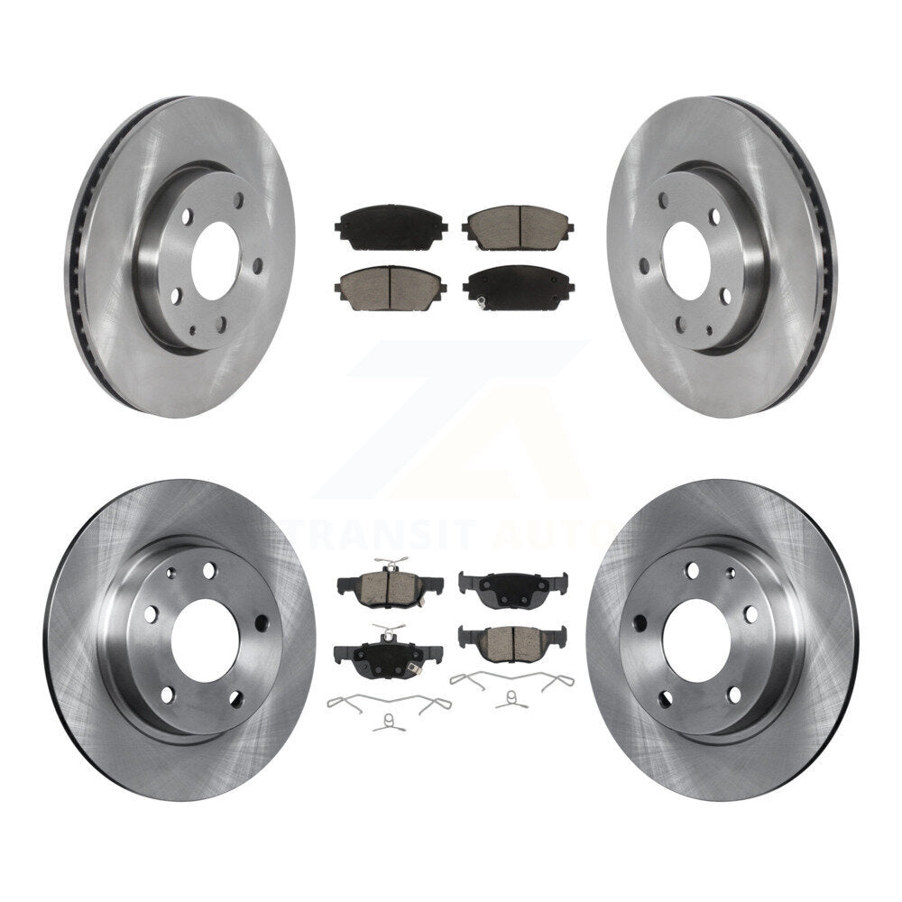 Disc Brake Rotors And Ceramic Pads Front Rear Kit For Mazda 3 Sport FWD