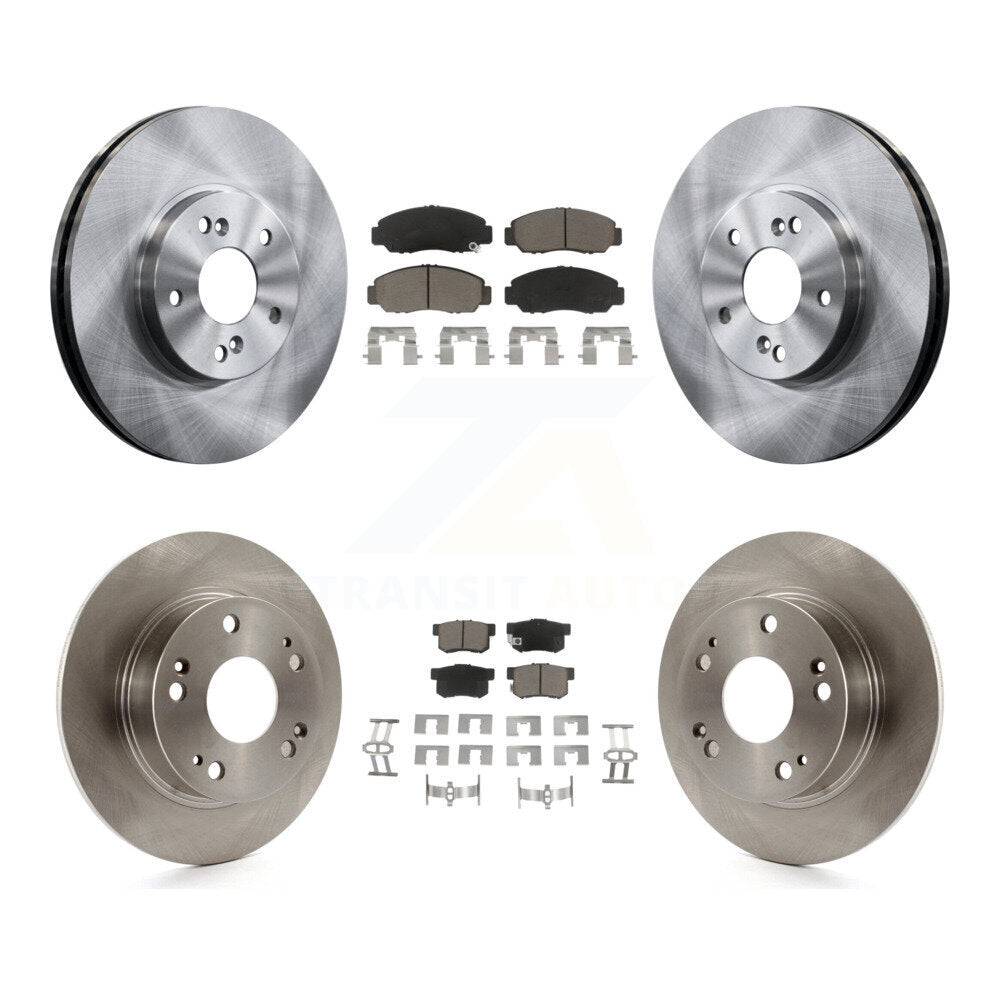 Disc Brake Rotors And Ceramic Pads Front Rear Kit For Honda Accord