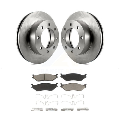 Brake Rotors & Ceramic Pad Front Kit For Ford F-450 Super Duty With 8 Lug Wheels