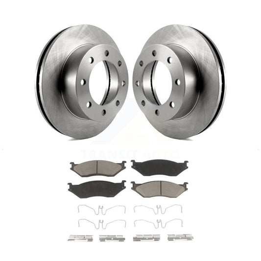 Brake Rotors & Ceramic Pad Front Kit For Ford F-450 Super Duty With 8 Lug Wheels