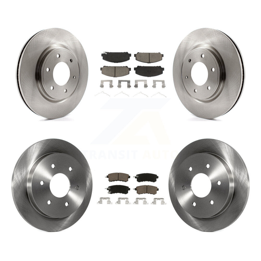 Brake Rotors Ceramic Pad Front Rear Kit For 17-19 Nissan Armada With Solid Rotor