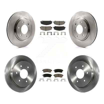 Brake Rotors Ceramic Pad Front Rear Kit For 17-19 Nissan Armada With Solid Rotor