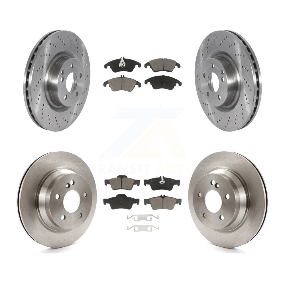 Disc Brake Rotors And Ceramic Pads Front Rear Kit For Mercedes-Benz E400