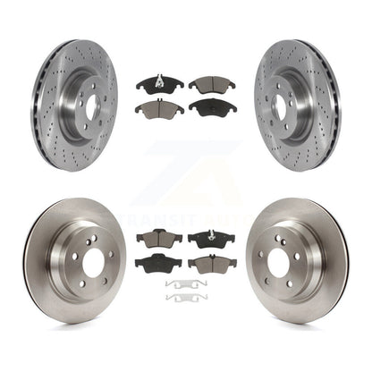 Disc Brake Rotors And Ceramic Pads Front Rear Kit For Mercedes-Benz E400