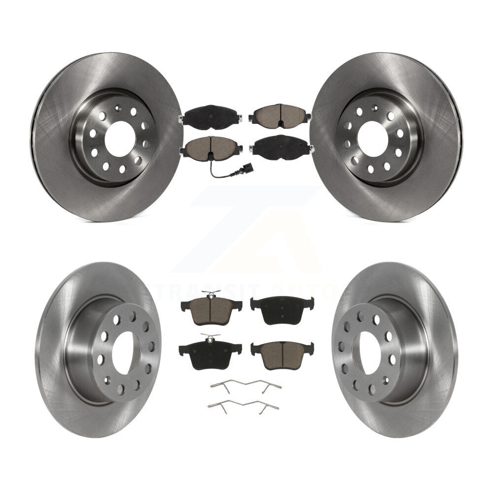 Disc Brake Rotors & Ceramic Pad Front Rear Kit For 2022-2023 Volkswagen Taos FWD