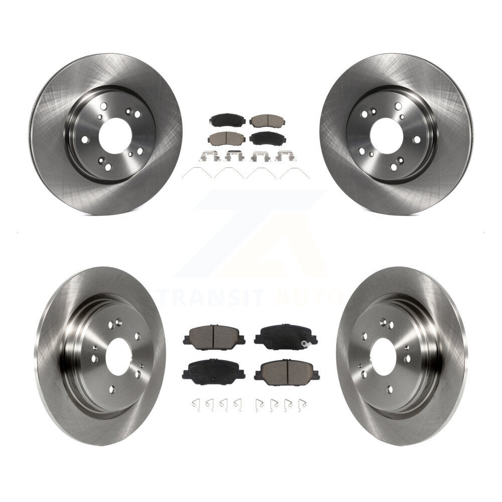 Disc Brake Rotors And Ceramic Pads Front Rear Kit For Honda CR-V