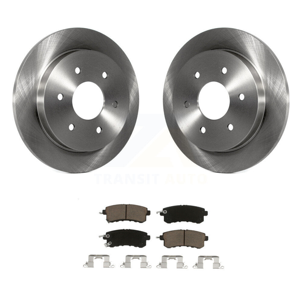 Brake Rotors & Ceramic Pad Rear Kit For 2017-2019 Nissan Armada With Solid Rotor