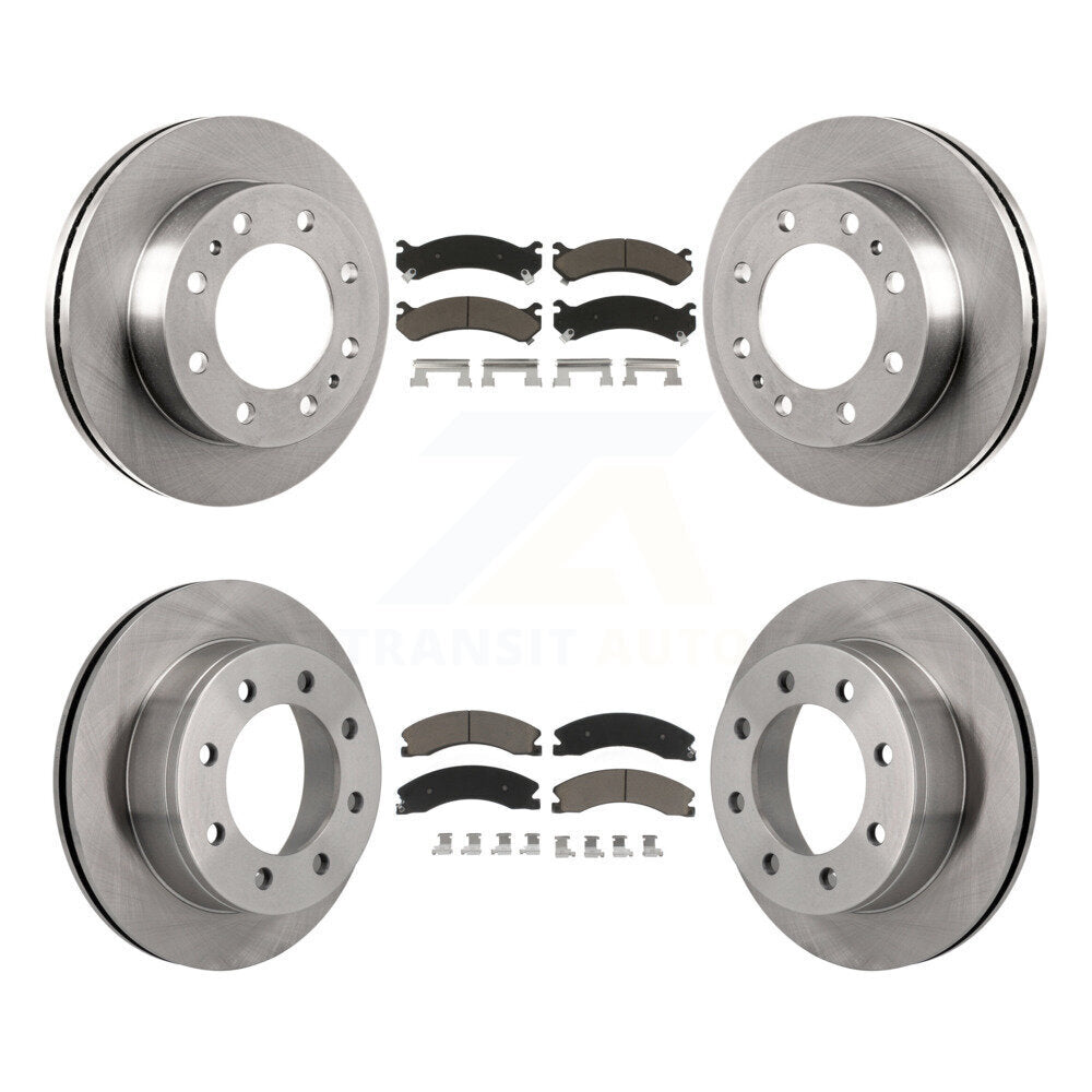 Disc Brake Rotors And Ceramic Pads Front Rear Kit For Chevrolet Express 4500
